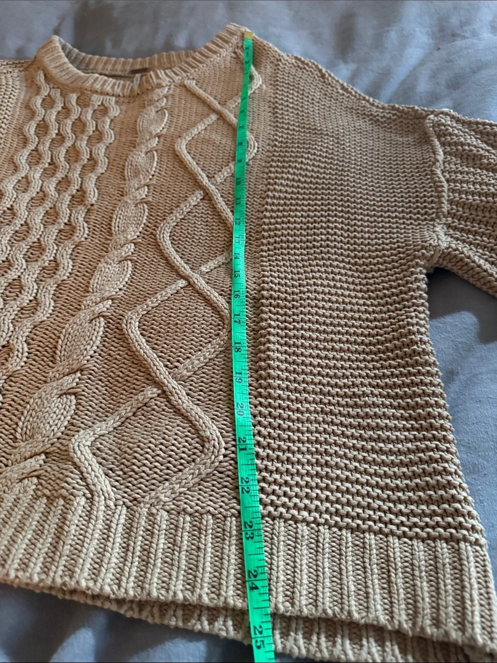 Free People Dream Cable Crewneck Sweater - Classic Camel